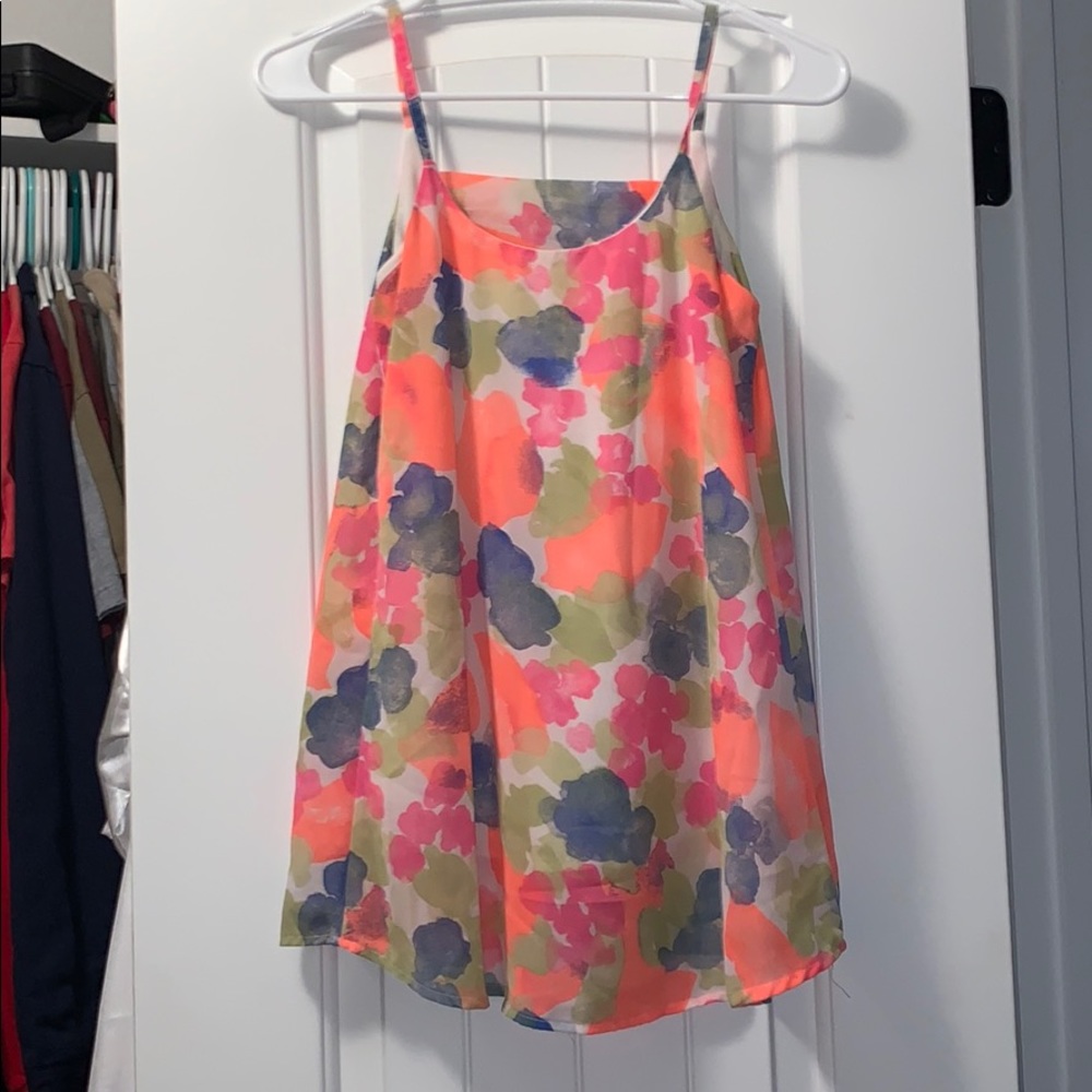 Bright floral tank - EUC